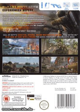 CALL OF DUTY - WORLD AT WAR (WII) - BACK